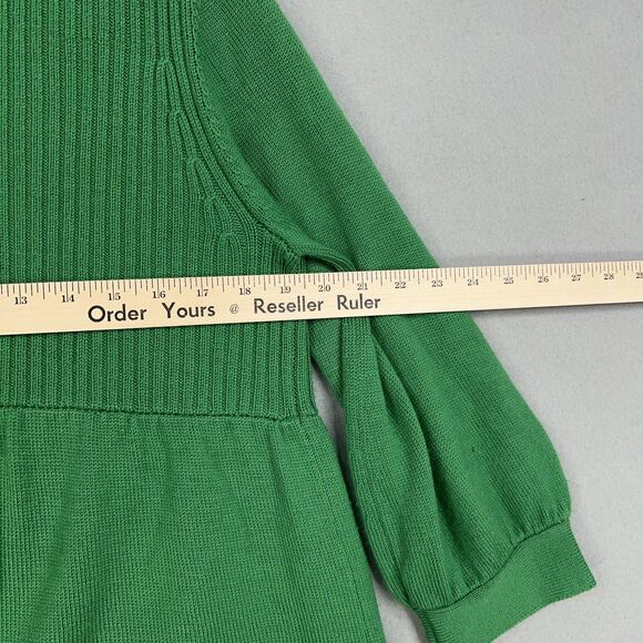 Tibi Sweater Womens Medium Kelly Green Merino Wool Cardigan Peter Pan Luxury - Picture 12 of 14